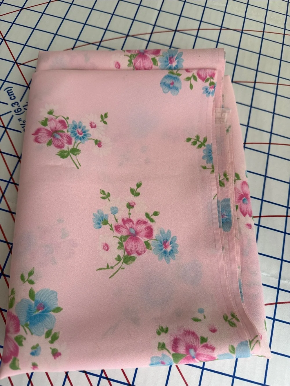 Vintage 1970s Gaynor Stafford Pink Floral Fabric 2 Yards x 44” Dress Fabric